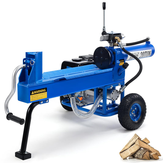 Marcytop Portable Log Splitter, 20-Ton Auto-Return Ram System with 7HP Gas Engine and Dual-Gear Hydraulic Pump, Horizontal Full-Beam Steel Wedge Firewood Splitter