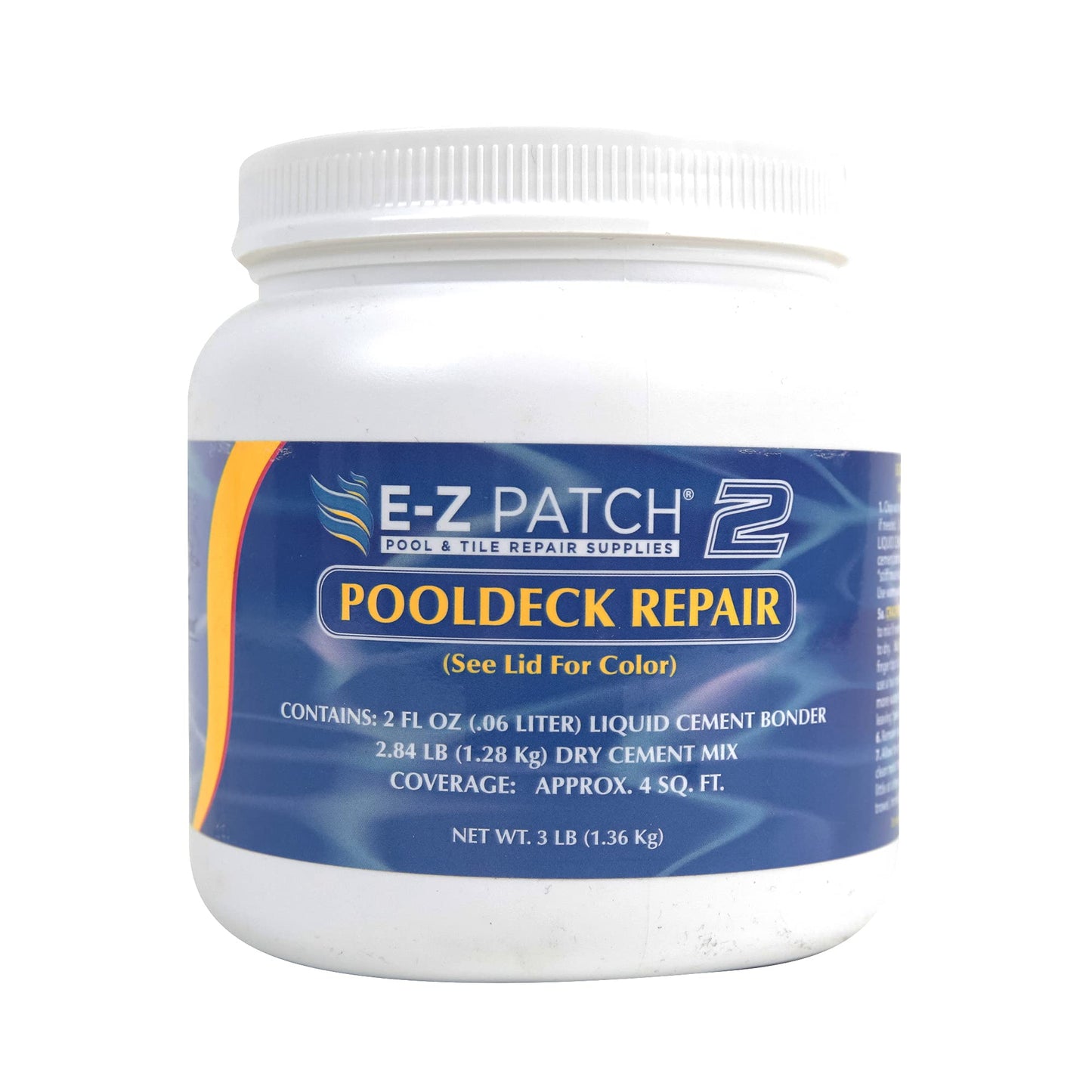 E-Z Patch 2 White Swimming Pool Deck Repair Patch - 3 Pounds