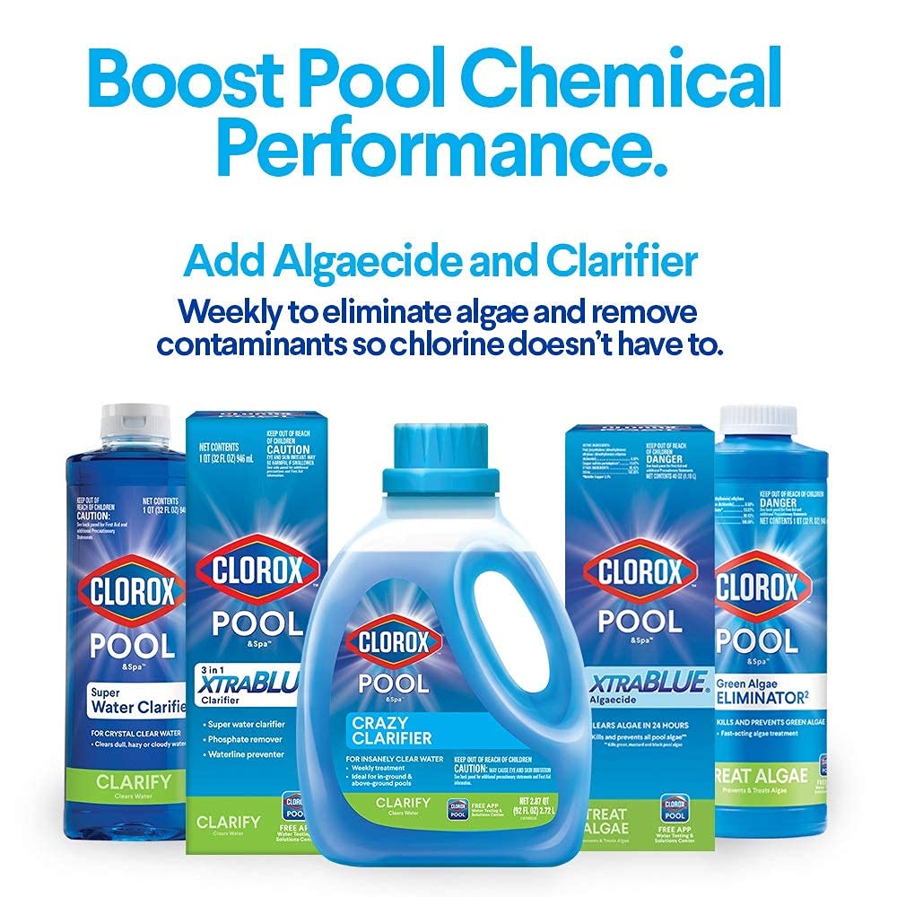 Clorox® Pool&Spa™ Swimming Pool Super Water Clarifier, Creates Crystal Clear Pool Water, 1 Quart (Pack of 1)