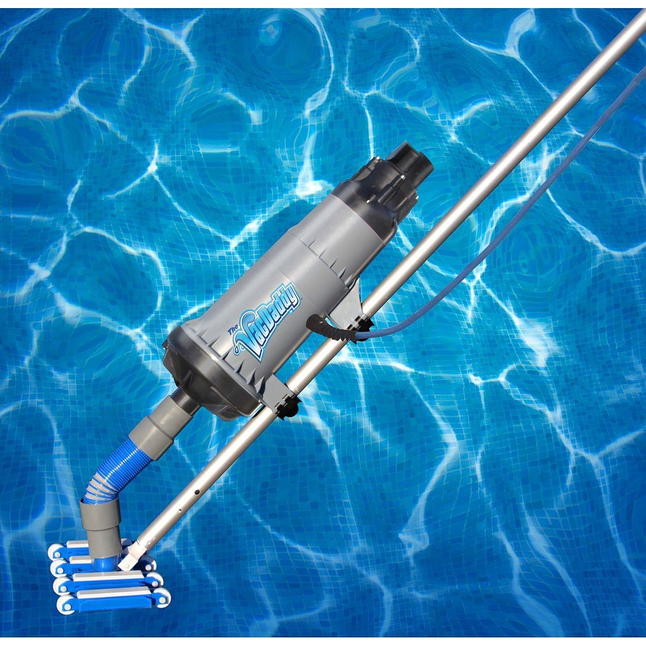 The VacDaddy FAST & POWERFUL Handheld Portable Pool Vacuum NO BATTERY REQUIRED! Cleans pools faster & better. Heavy Duty Professional Power for Residential and Commercial Inground & Above Ground Pools