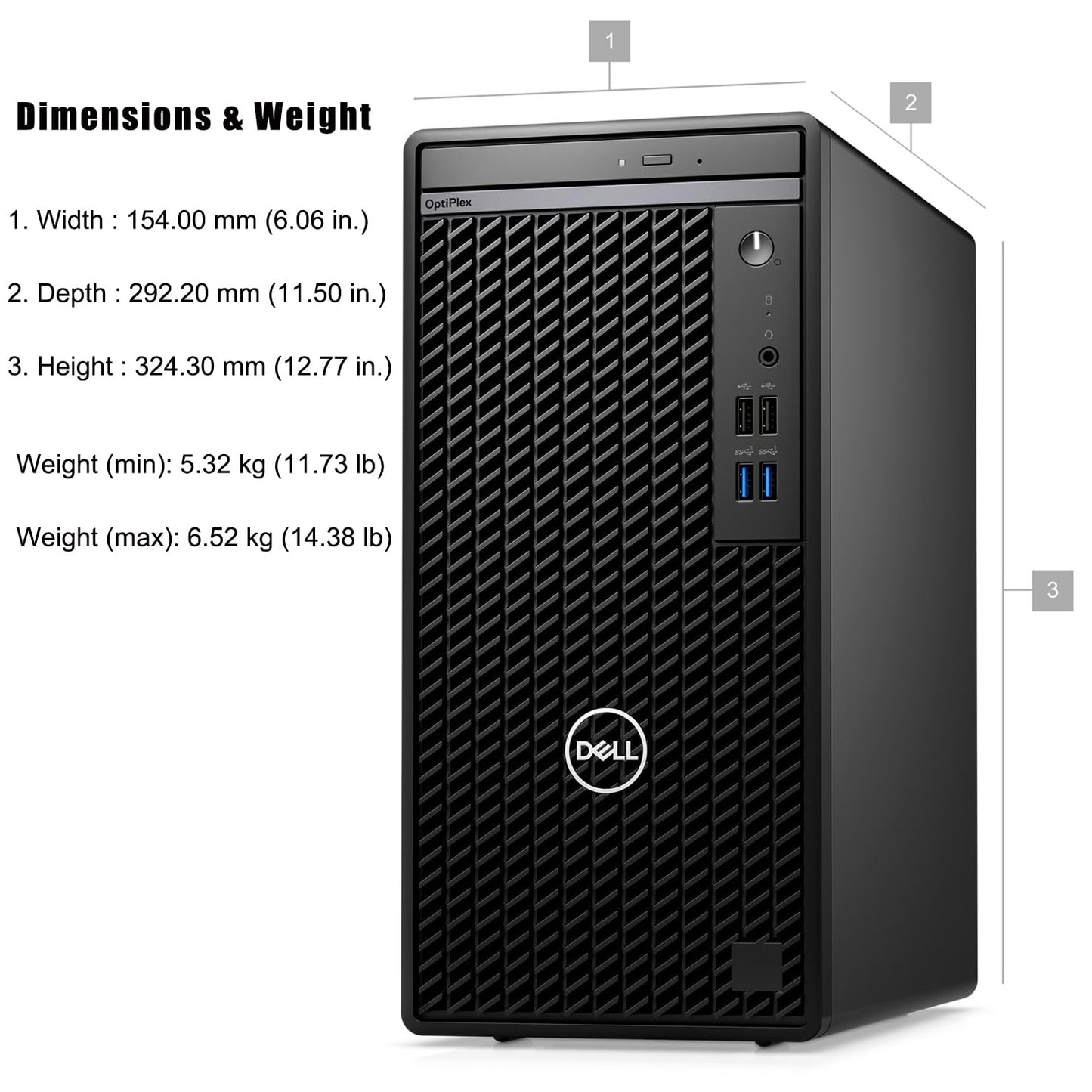 Dell OptiPlex 7010 7000 Tower Business Desktop Computer, 12th Gen Intel Hexa-Core i5-12500 (Beat i7-11700), 32GB DDR4 RAM, 1TB PCIe SSD, DVDRW, WiFi Adapter, Ethernet, KB and Mouse, Windows 11 Pro