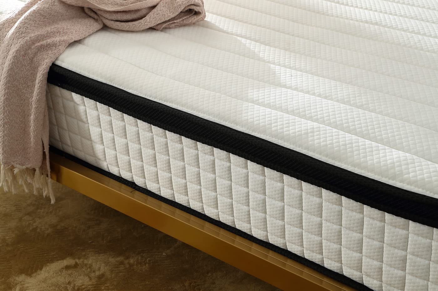 12 Inch, Full XL Mattress, Gel Memory Foam and Pocket Spring Hybrid Mattress, Medium Firm Mattress - Supportive & Pressure Relief