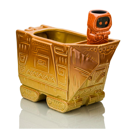 Geeki Tikis Star Wars Sandcrawler Punch Bowl Set With Jawa Mini Muglet | Cocktail Tumbler Shot Glasses and Party Snack Bowl