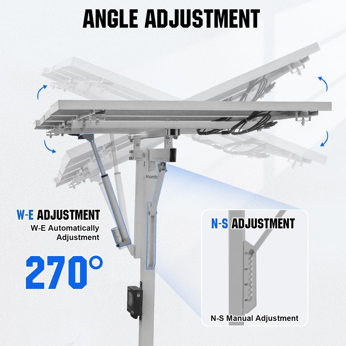 ECO-WORTHY Solar Panel Single Axis Tracking System (Increase 30% Power) with Tracker Controller,High Stability, Multi-Angle Adjustment,Ideal for Different Solar Panels, for Yard/Farm/Field/Garden