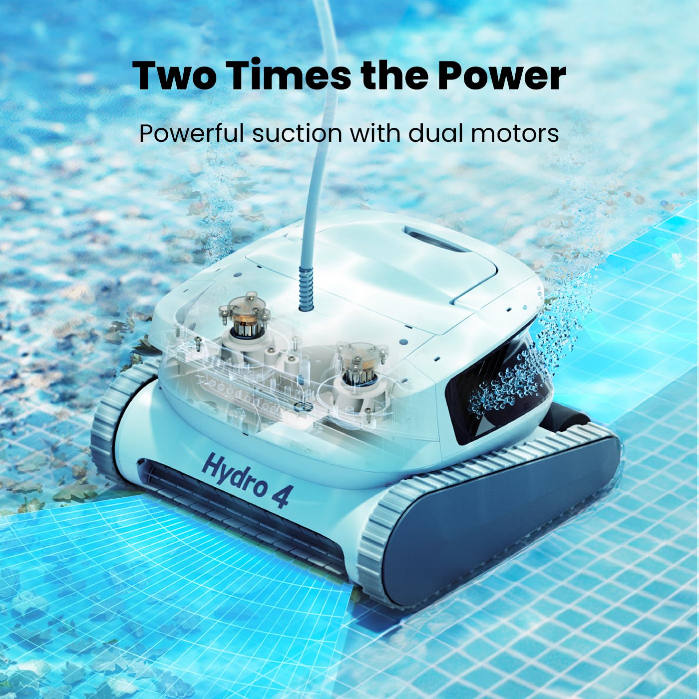 Poolmate Hydro 4 Battery Powered Robot Pool Cleaner, Large Floating Battery 3.5 Hour Runtime, Cloud App Control, Top-Load Filter, Wall & Waterline Cleaning, Inground & Aboveground Pools