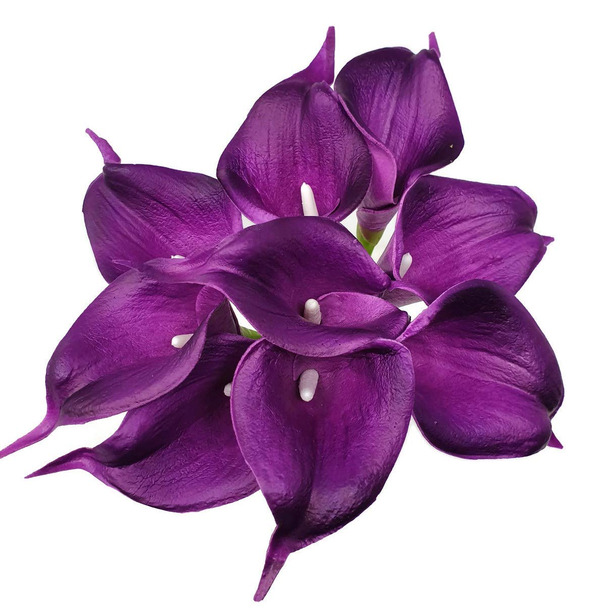 Meide Group USA 14" Real Touch Latex Calla Lily Bunch Artificial Spring Flowers for Home Decor, Wedding Bouquets, and centerpieces (18 PCS) (Purple)