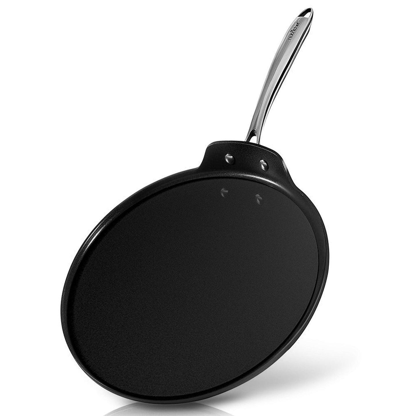 NutriChef 12 Inch Crepe Pan Non Stick, Ideal for Pancakes, Dosa & Tortillas, Hard-Anodized, Dishwasher Safe