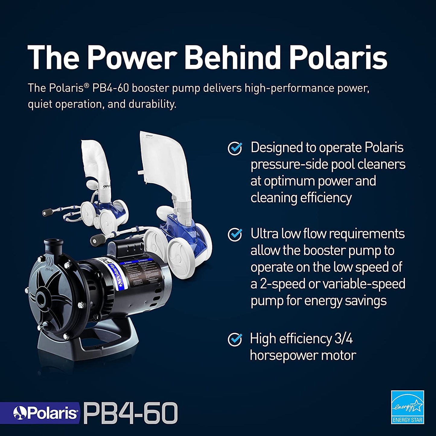 POLARIS PB4-60 OEM Booster Pump 3/4 HP for Pressure Pool Cleaners PB460 180-480