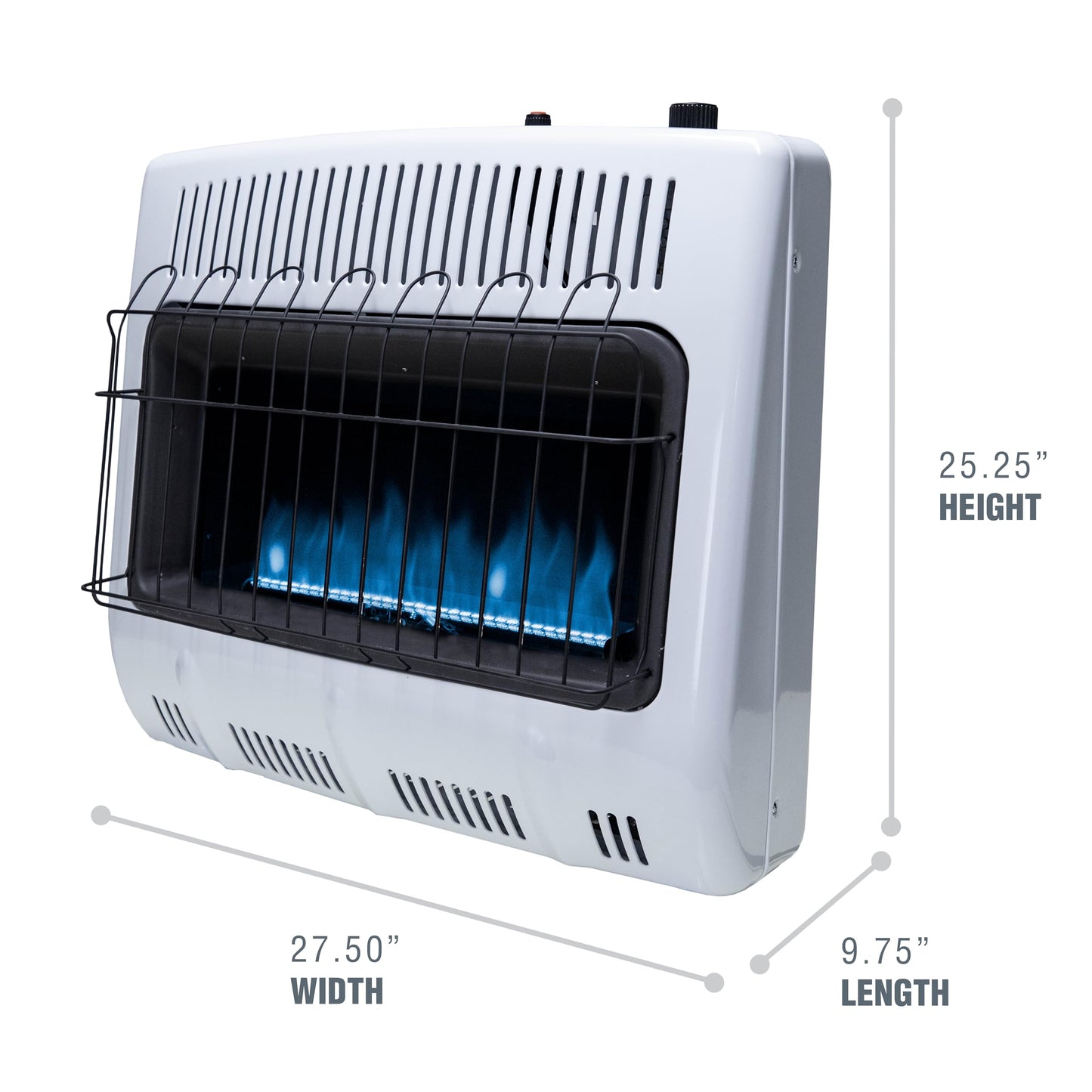 Mr. Heater F299730 30,000 BTU Blue Flame Vent Free Propane Heater For Cold Rooms, Additions, Sun Rooms Cabins & Garage - White