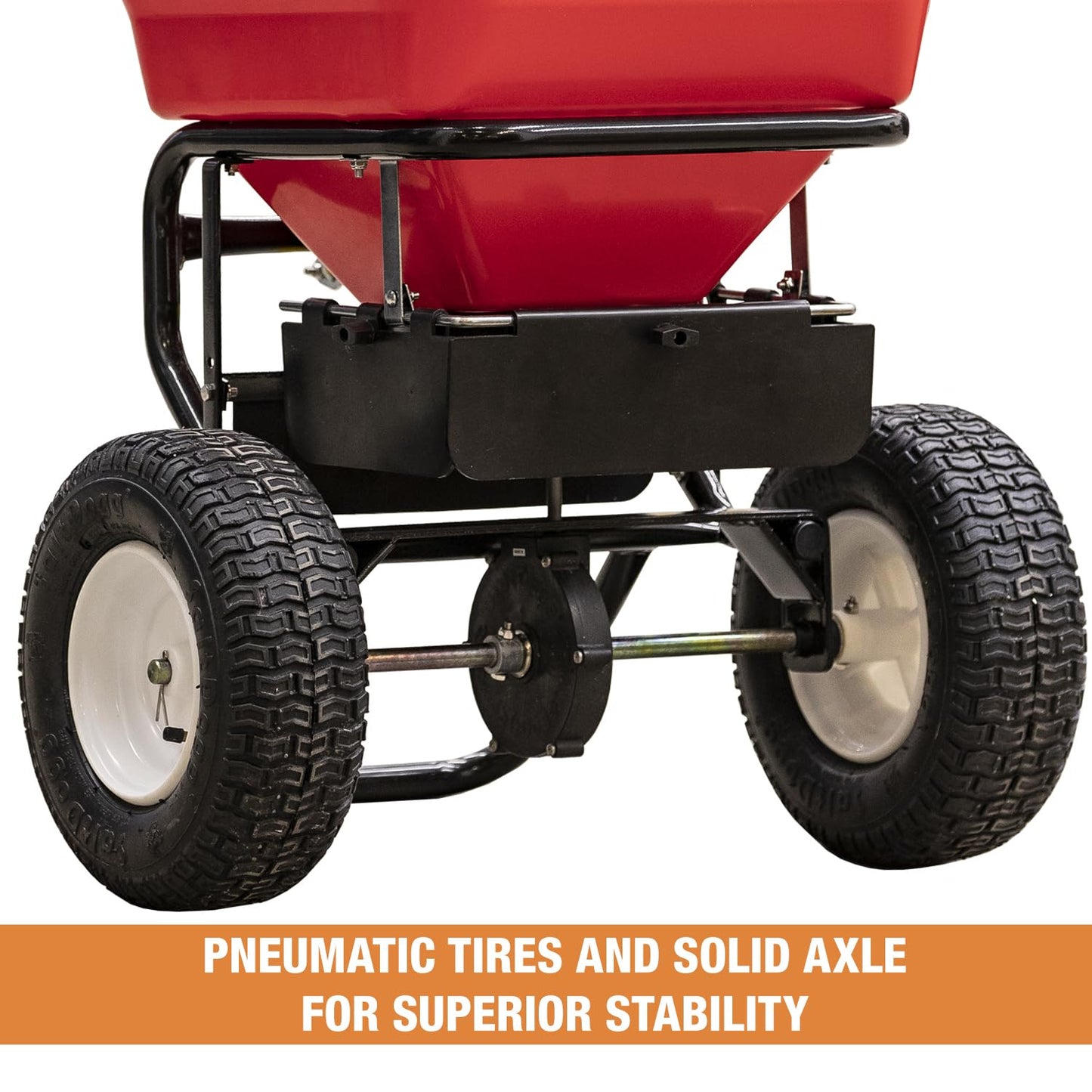 Buyers Products Multi-Purpose Walk Behind Push Spreader 3039632R Grounds Keeper, 100 Pound Capacity, Multi Use Tool for Grass Seed, Salt, De-Icer, Fertilizer and Seeds