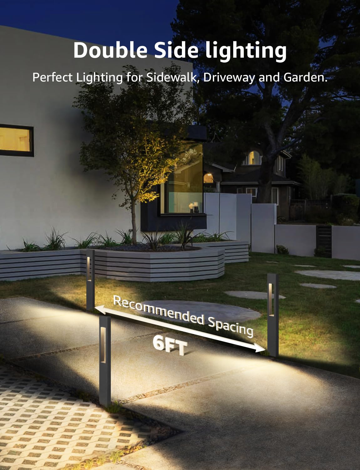 SUNVIE LED Low Voltage Landscape Lights 3W Pathway Lights Low Voltage 12-24V Landscape Path Lights 3000K CRI 90+ Aluminum Waterproof Pathway Lighting for Walkway Garden Yard ETL Listed Cord, 12 Pack