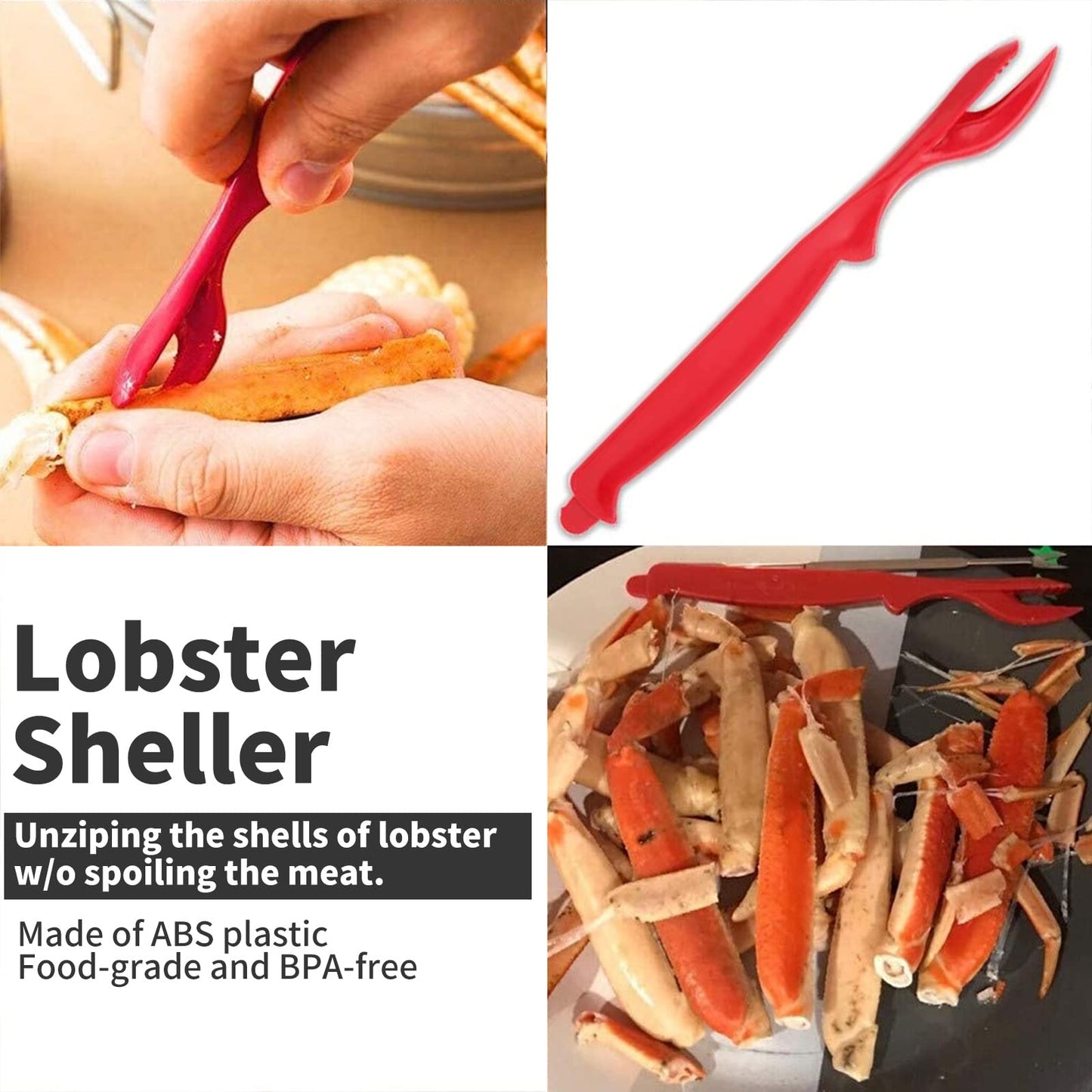 Luvan 33 Pcs Crab Crackers and Tools Set with 4 Crab Leg Crackers, 4 Crab Forks, 4 Lobster Shellers, 4 Butter Warmers, 1 Seafood Scissors, 14 Tealight Candles and 2 Crab Grabbers - Seafood Tools Set