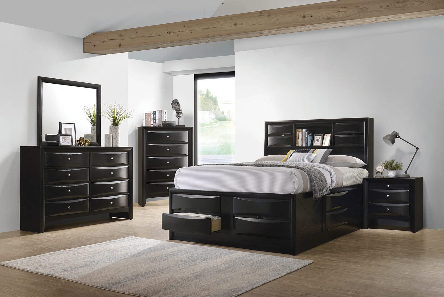 Coaster Briana Eastern King Bed 5-Piece Set, Black