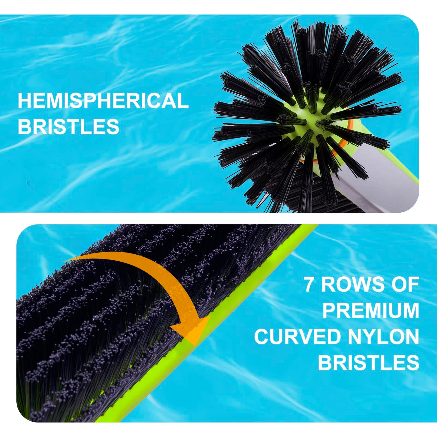 Sepetrel Pool Brush Head for Cleaning Pool Walls,Heavy Duty Inground/above Ground Swimming Pool Round Scrub Brushes with Premium Strong Bristle & Reinforced Aluminium Back