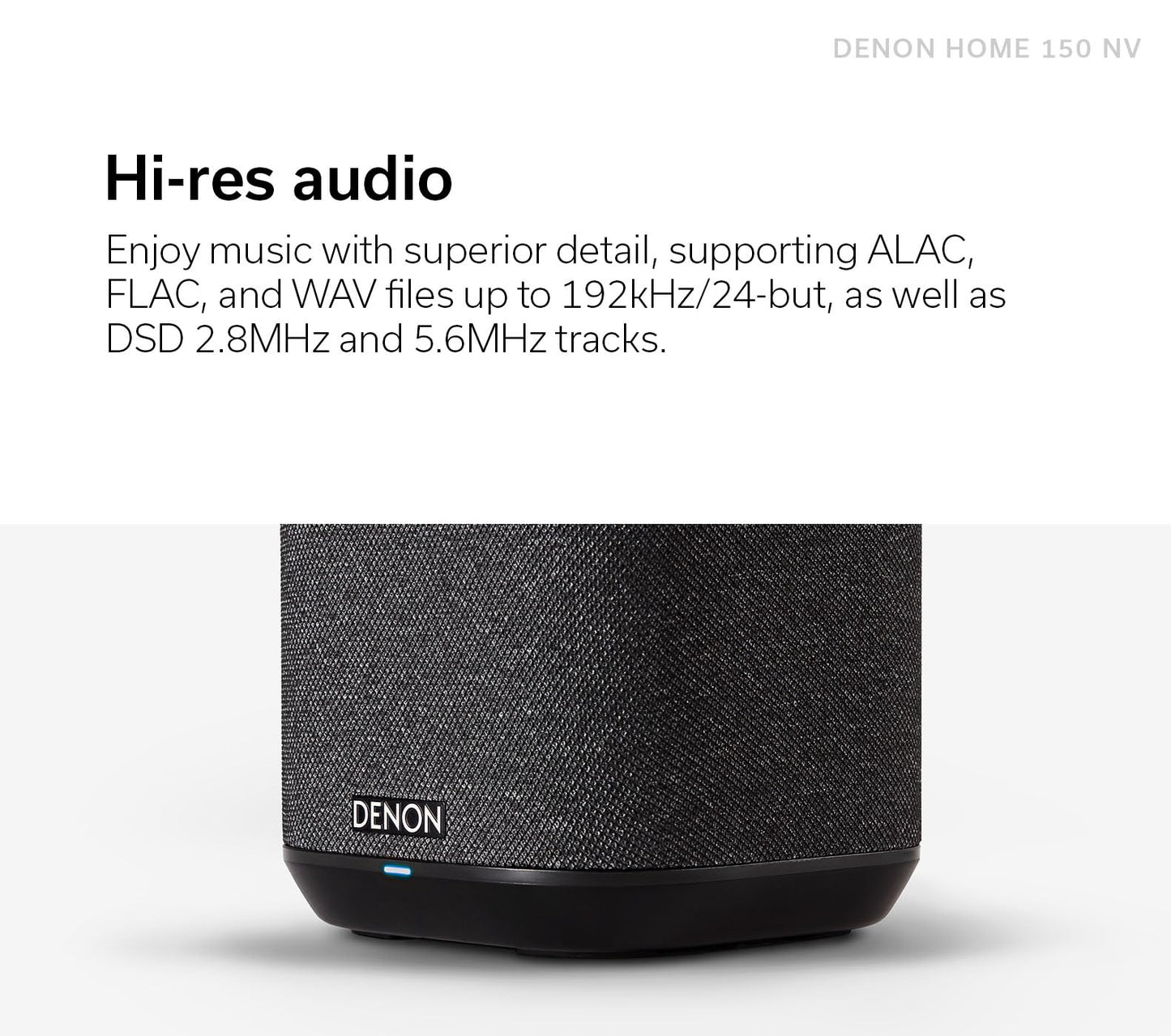 Denon Home 150 NV Wireless Speaker (Black), 1" Tweeter, 3.5" Woofer, Home Speaker with HEOS Built-in, AirPlay 2, and Bluetooth, Multi-Room Streaming, Simple Setup, Compact Design