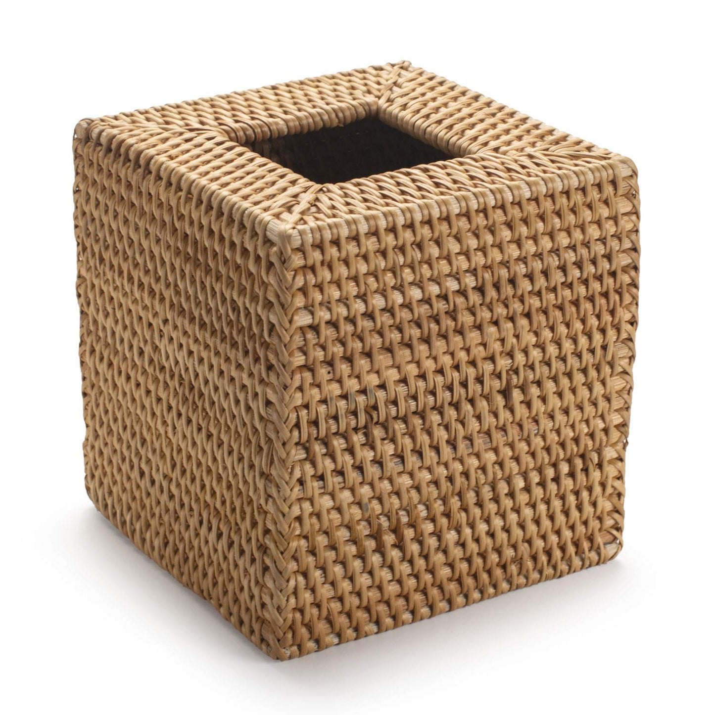 Rattan Tissue Box Cover Square, Hand Woven Wicker Tissue Holder, 5.5 x 5.5 X 5.7 inch, Natural