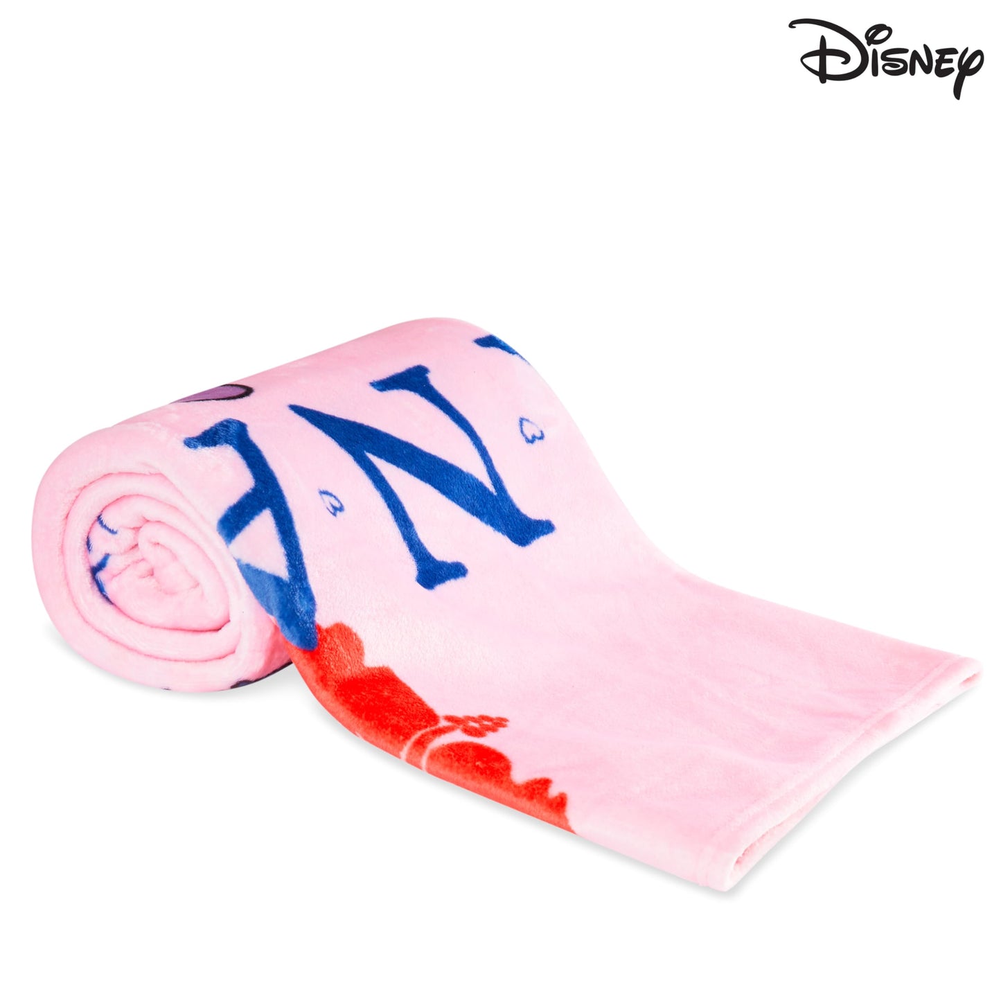 Disney Stitch Fleece Throw Blanket, 59.1” x 51.2” Cozy Bedroom Decor (Pink Stitch)