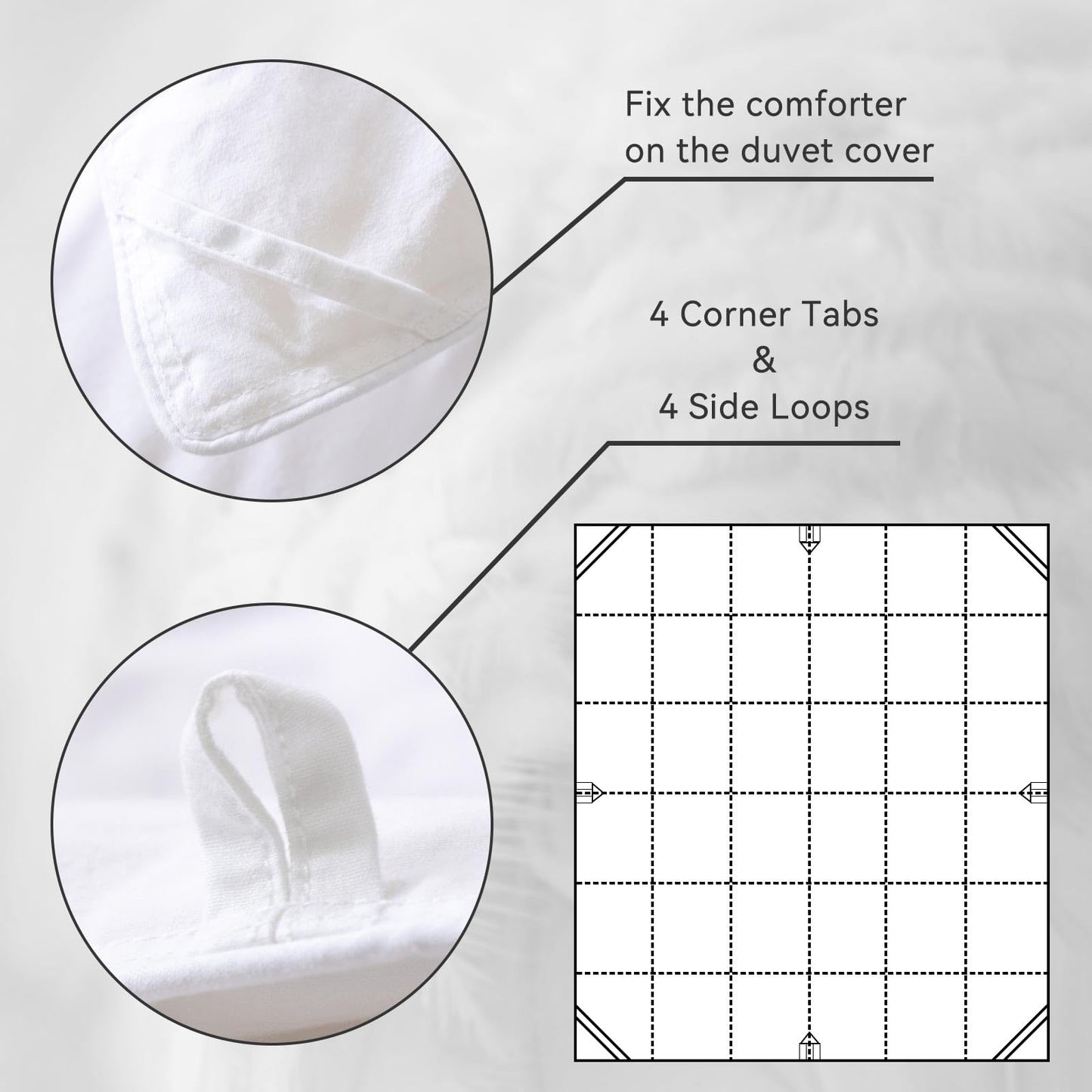 WENERSI Goose Feather Down Comforter Queen Size,Hotel Style Bedding Comforter,750+ Fill Power,1200TC,100% Organic Cotton Fabric,All Season White Duvet Insert with 8 Corner Tabs