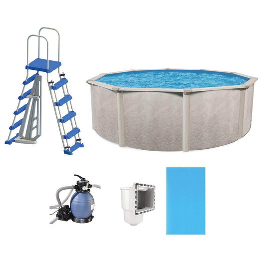 Aquarian Steel-Frame Above-Ground Pool Kit w/Sand Filter & Pump, Phoenix, 15'