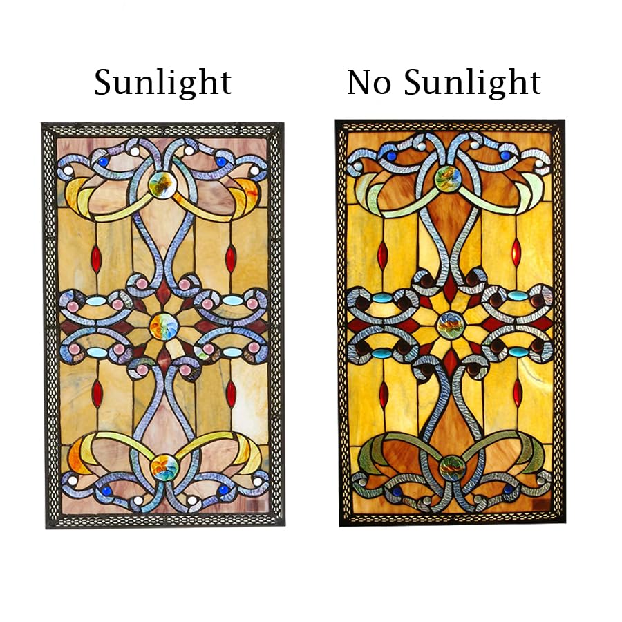 Fine Art Lighting ZP173N 276 Glass Cuts Tiffany Window Panel, 15 x 26, Multi Color