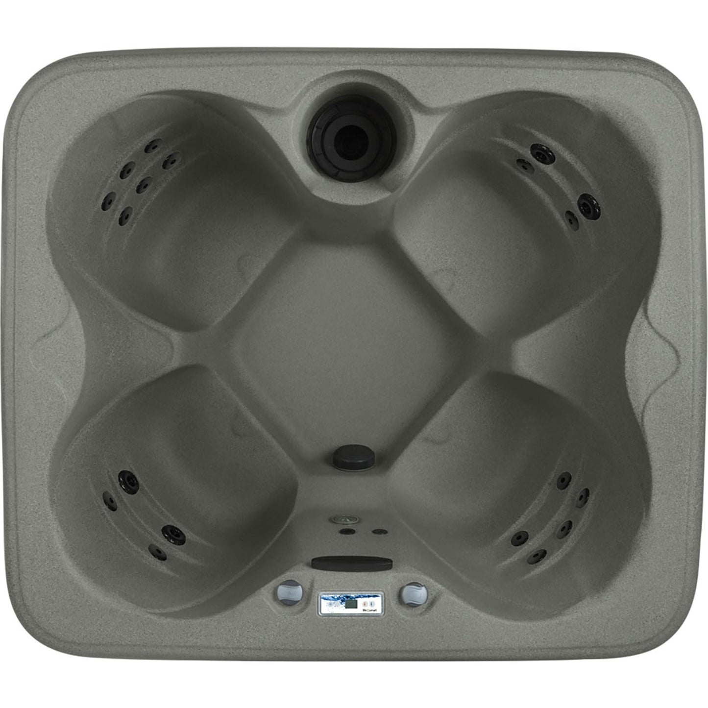 Lifesmart 4 Person Plug & Play Portable Square Outdoor Hot Tub Spa, w/ 13 Jets, Thermal Friction Heating, Cover, & Multi-Color LED Light System, Taupe