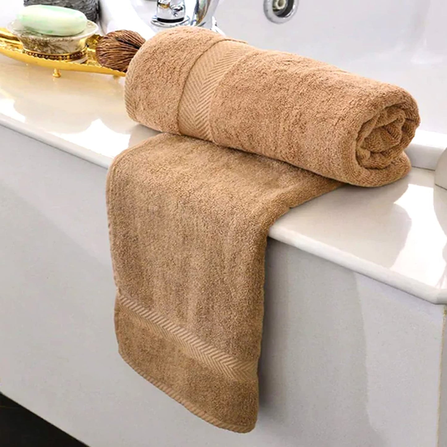 KAHAF Collection 6-Pack Bath Towels - Lightweight - Extra Absorbent - 100% Cotton - Shower towels (Multi, 27 inchesx54 inches)