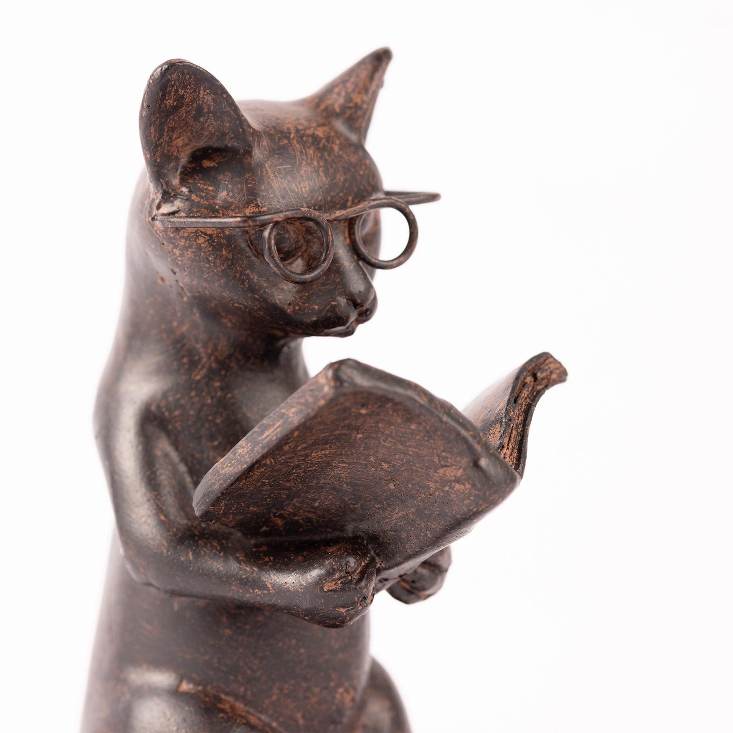 Young's Inc. Cat Figurine - Cute Cat Statue - Whimsical Cat Decor for Cat Lovers - Cat Collectibles and Meditation Decor - Cat with Eye Glasses - 4'' L X 3'' W X 5'' H