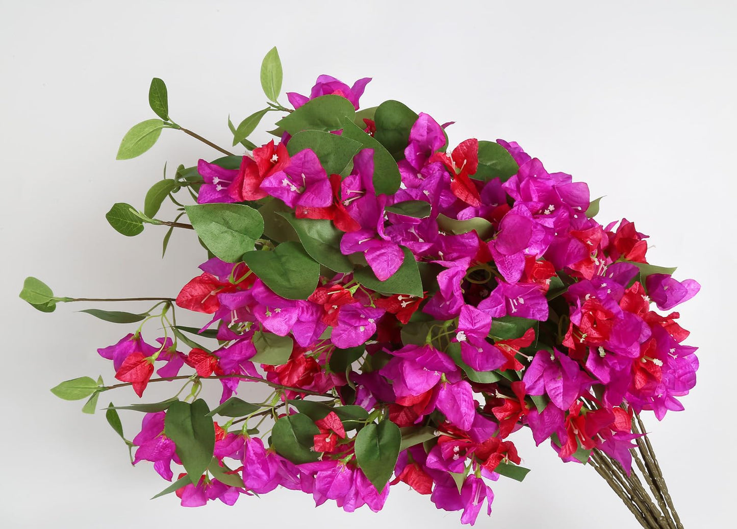 INSUNSIX Silk Bougainvillea Branches Artificial Flowers 12PCS 31.50" Long Stem Faux Bougainvillea Floral Fake Bougainvillea Hanging Flower Vines for Wedding Centerpieces Home Table (Fuchsia Mixed)