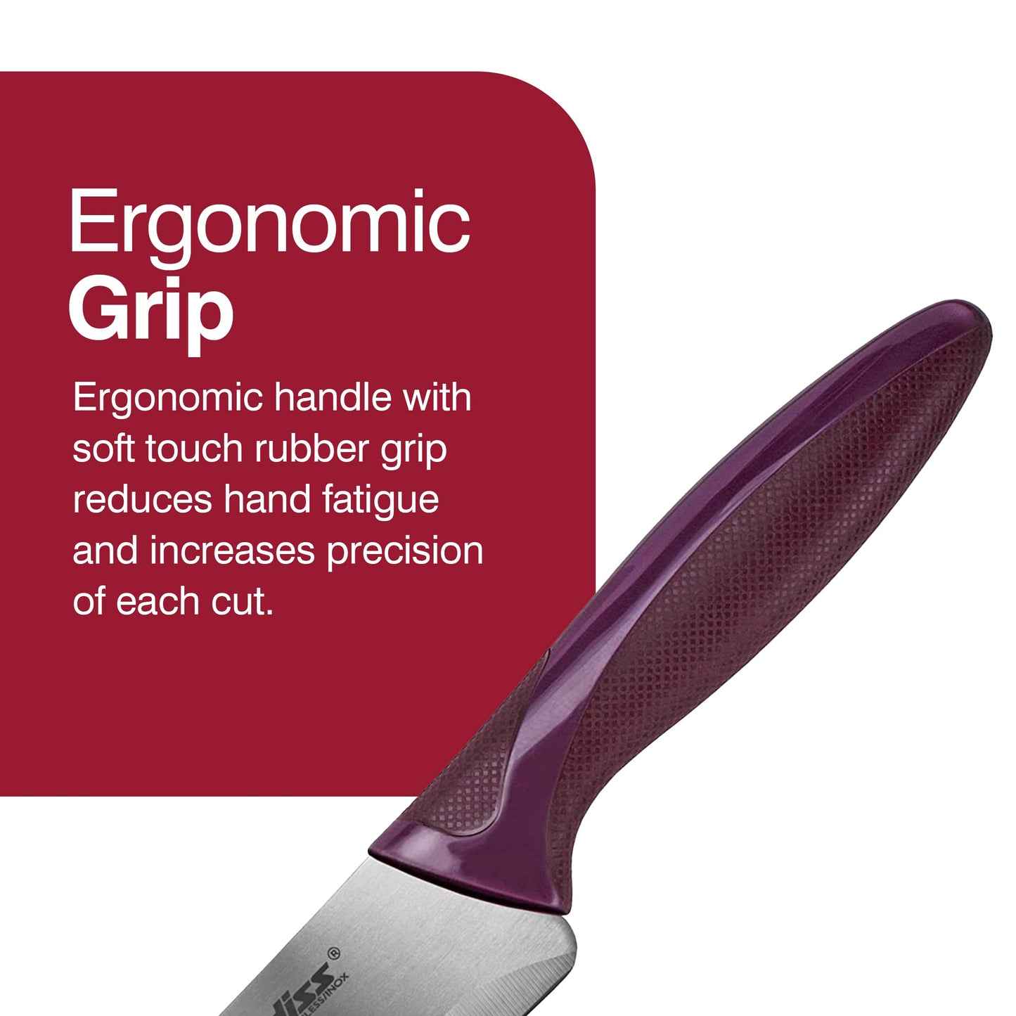 Zyliss Utility Knife with Sheath Cover - Precision Knife for Cutting & Slicing - Paring Knife for Meat, Fruits & Vegetables - Culinary Kitchen Knife - 5.5" Carbon Stainless Steel Blade - Purple