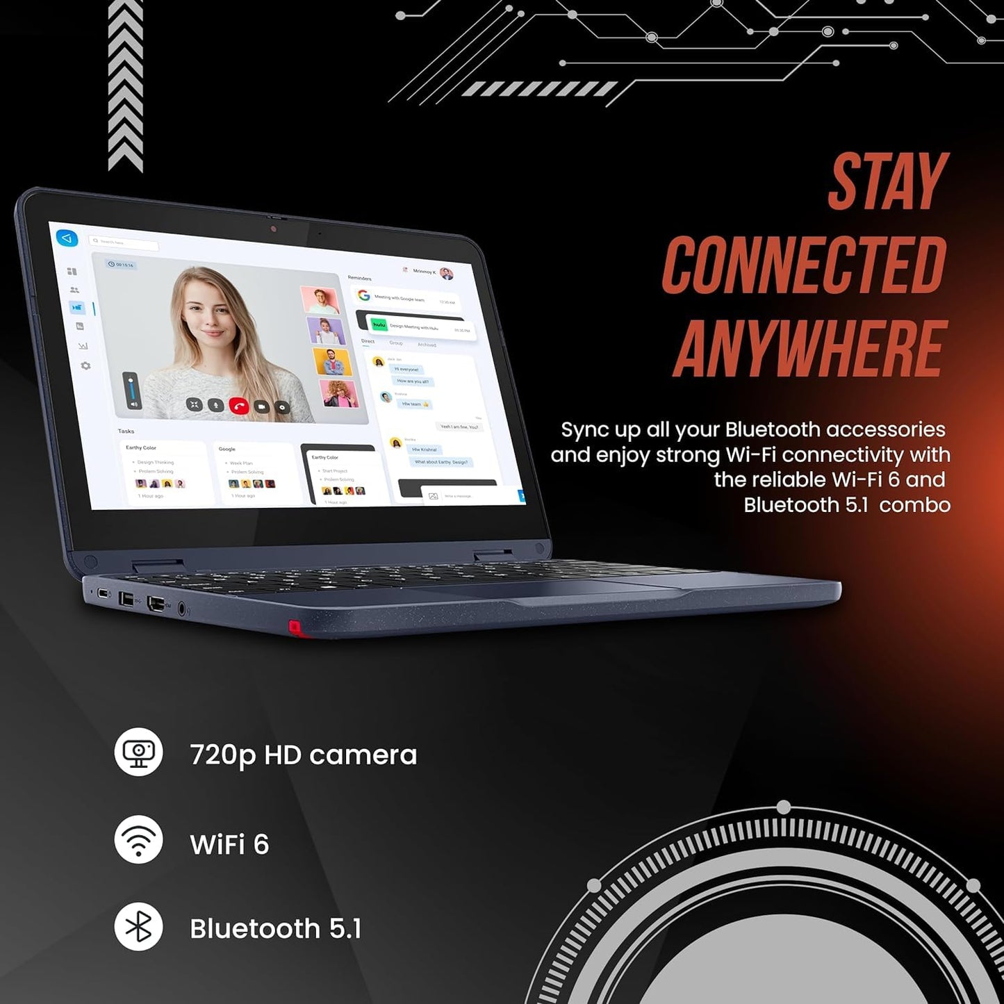 Lenovo ThinkPad Yoga 500w 2-in-1 Laptop (11.6" Touchscreen, Intel Pentium N6000, 8GB RAM, 512GB SSD) Ruggedized & Water Resistant for Student & School, Webcam, Wi-Fi, IST Pen, Win 11 Home, Blue, 2024