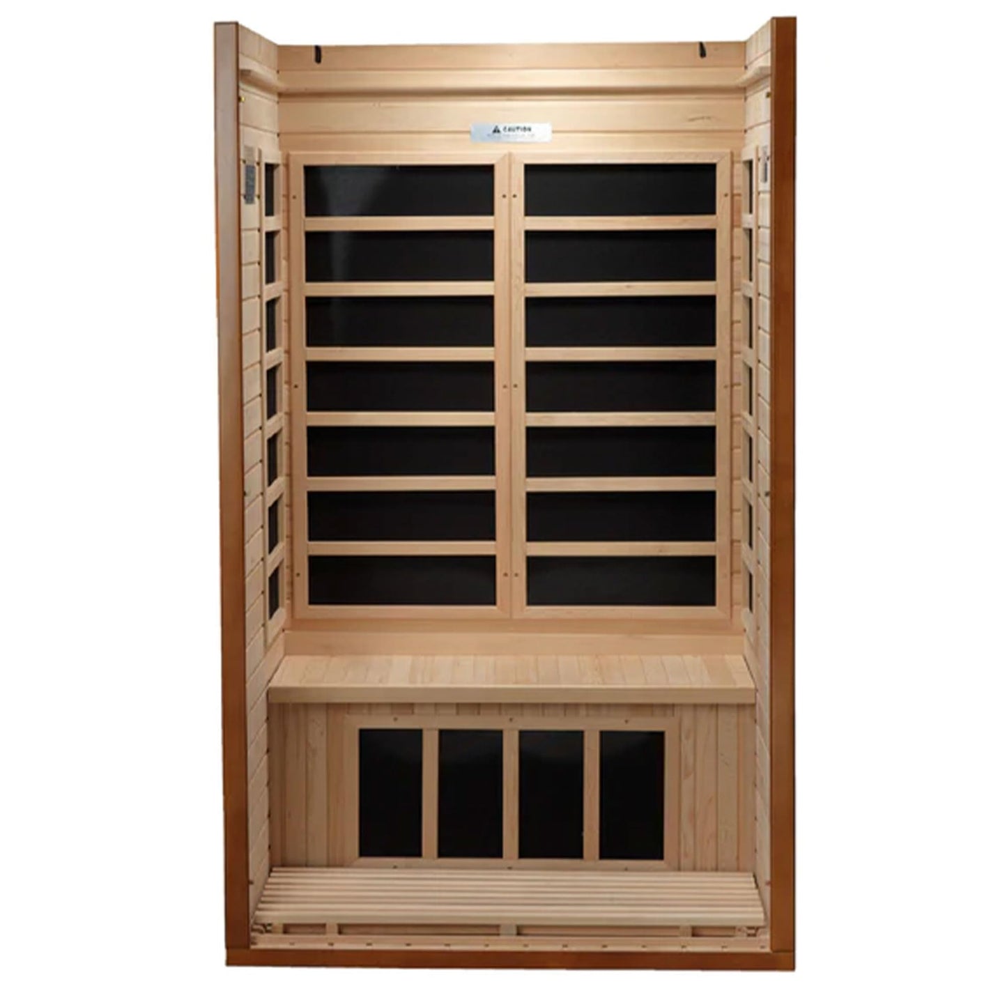 Dynamic Barcelona 1 to 2 Person Hemlock Wood Low EMF FAR Infrared Sauna For Home with LED Control Panel and Tempered Glass Door - Curbside Delivery