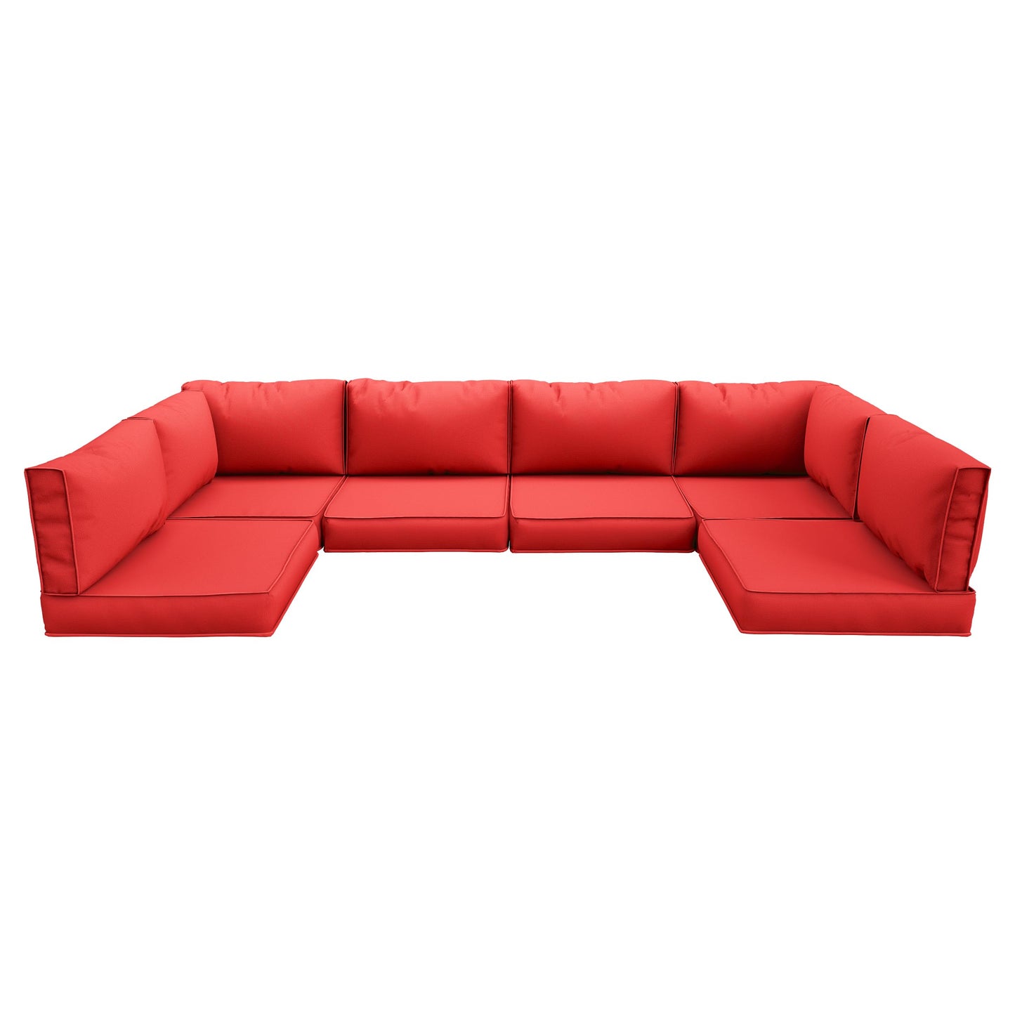 UDPATIO Outdoor Replacement Cushions for Patio Furniture, Waterproof Patio Cushions for 6-Seat Sectional Patio Conversation Sets, 14-Piece Outdoor Cushion Slipcovers Patio Sofa Cushions (Bright Red)