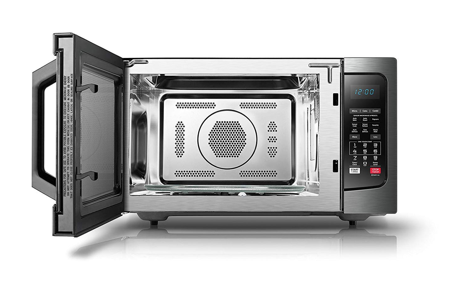 Toshiba EC042A5C-BS Microwave Oven with Convection Function, Smart Sensor, Easy-to-clean Stainless Steel Interior and ECO Mode, 1.5 cu. ft. , 1000W, Black Stainless Steel