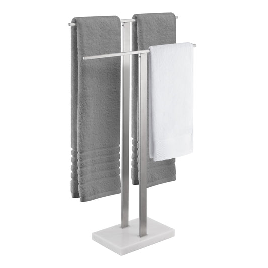 KES Standing Towel Rack 2-Tier Towel Rack Stand with Marble Base for Bathroom Floor, Upgrade Steady Design, Pro-Grade 18/8 Stainless Steel Brushed Finish, BTH217-2