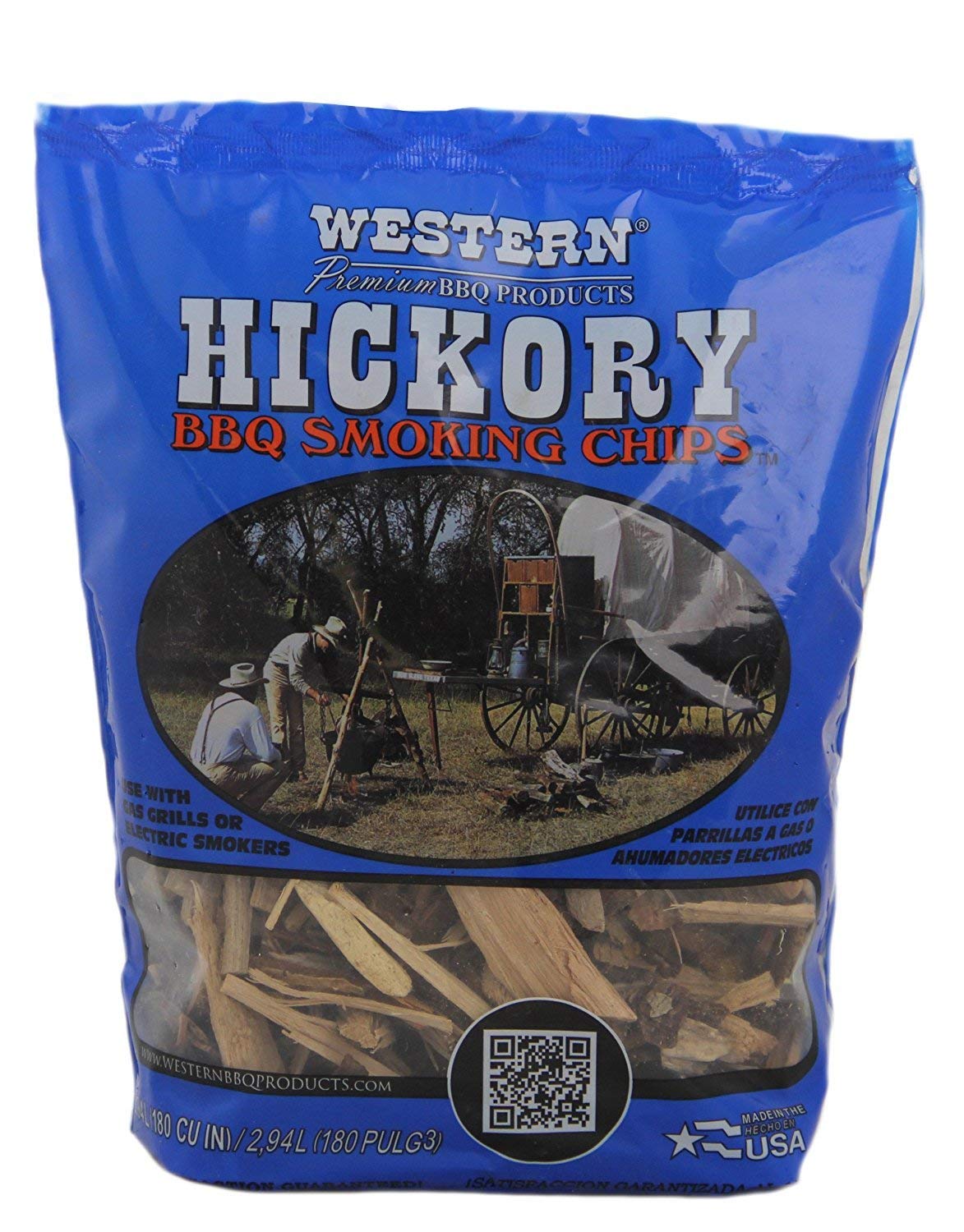 Western BBQ Smoking Wood Chips Variety Pack Bundle (4) Apple, Hickory, Mesquite and Pecan Flavors