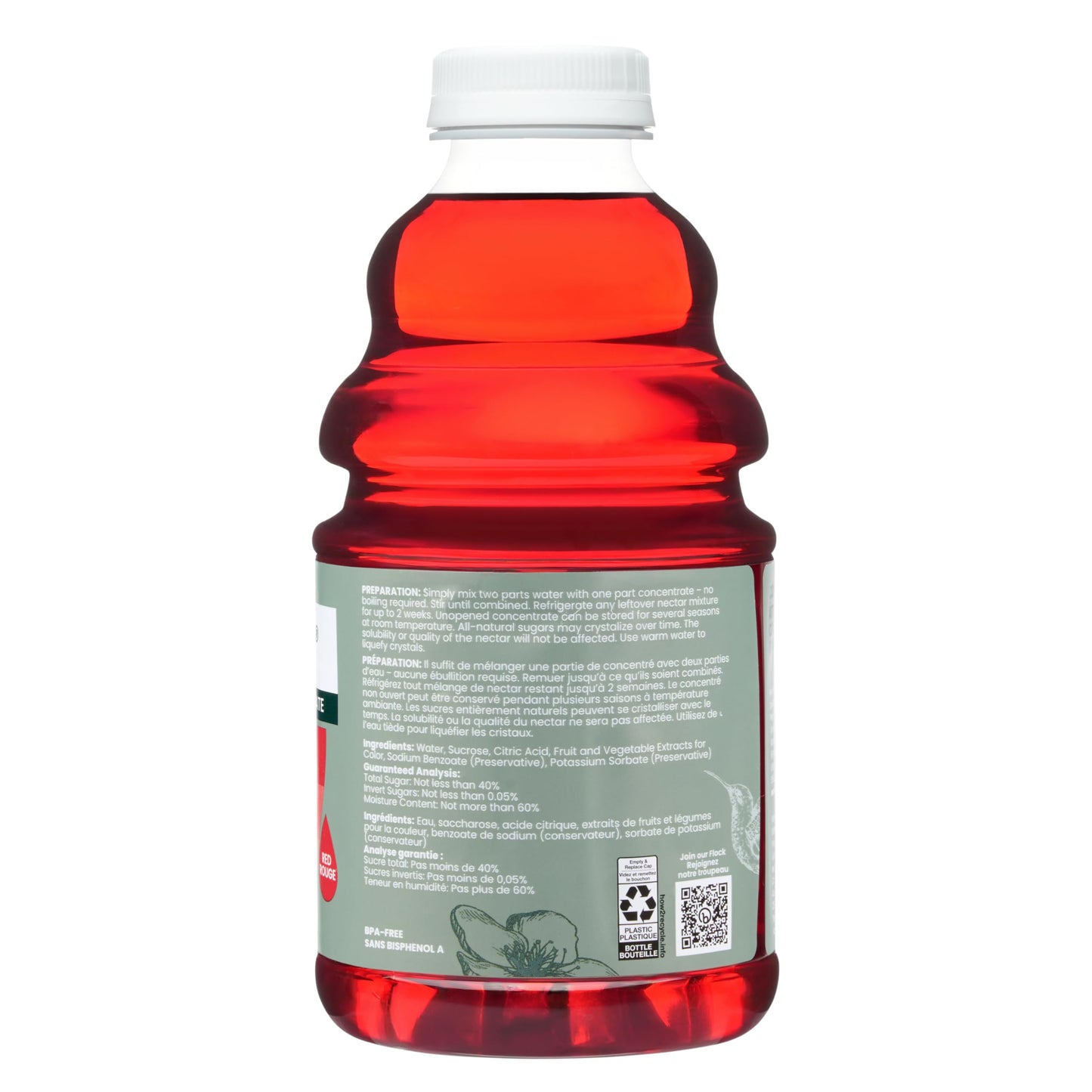 Perky-Pet 238 Red Hummingbird Liquid Nectar 32 Fl.Oz - Makes Up To 96 Fluid Ounces