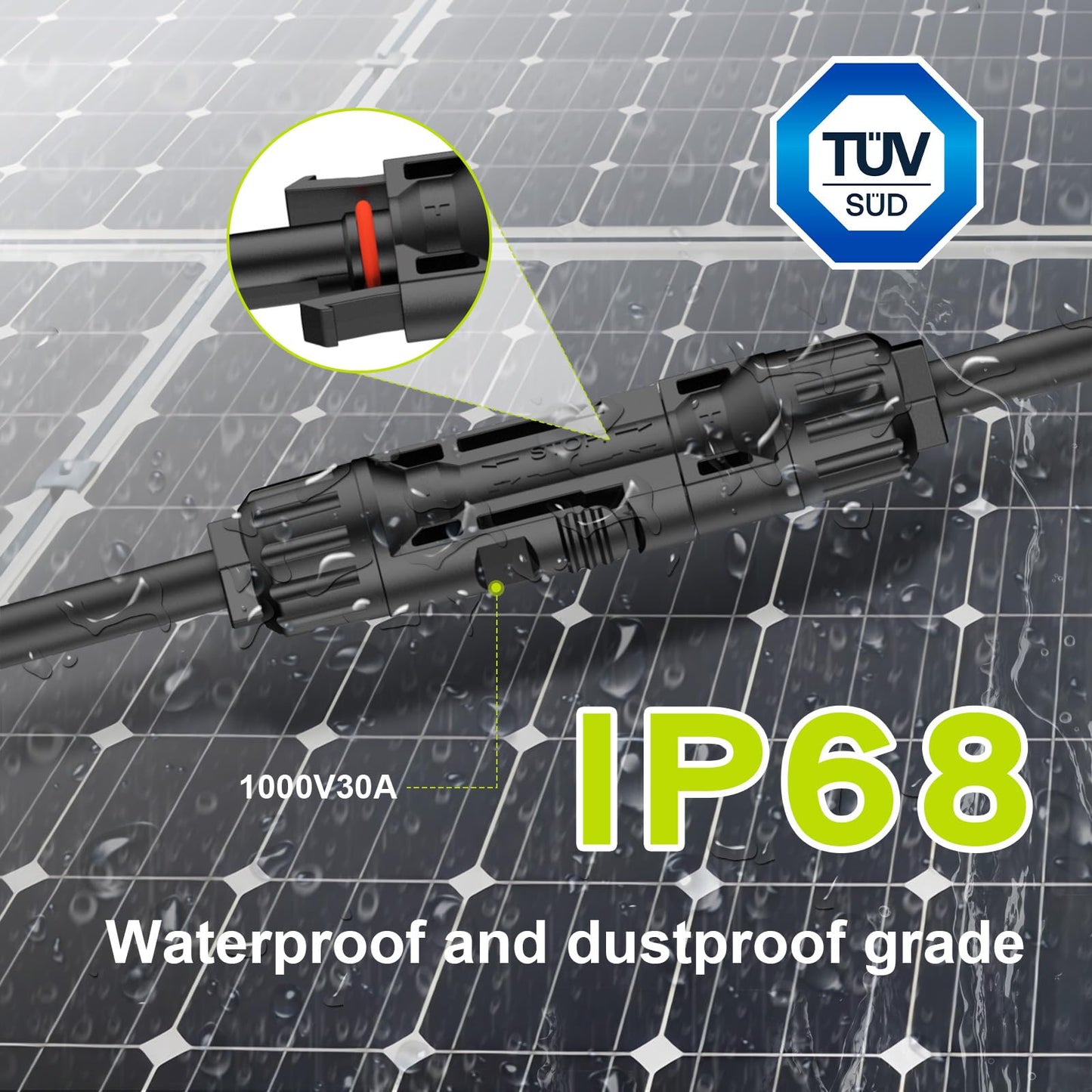 JXMXRPV Solar Connectors for 2-3-4 Solar Panels,Tool-Free Solar Panels Connectors,Waterproof Solar Panel Splitter, 2 to 8 Y Branch Parallel Adapter for Solar Cable Extension (MF/MMMMFFFF)