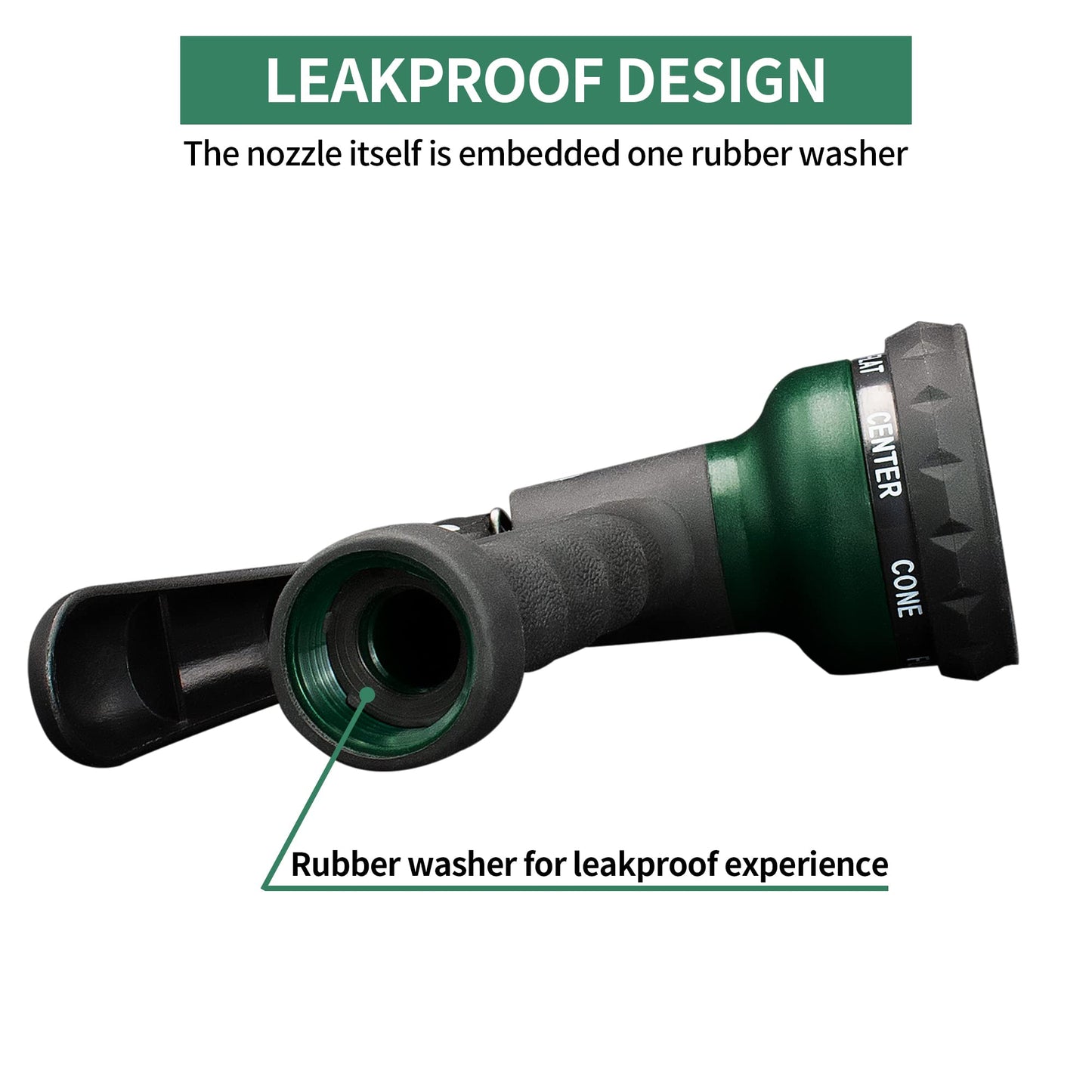 AUTOMAN-Garden-Hose-Nozzle,ABS Water Spray Nozzle with Heavy Duty 7 Adjustable Watering Patterns,Slip Resistant for Plants,Lawn,Washing Cars,Cleaning,Showering Pets & Outdoor Fun.