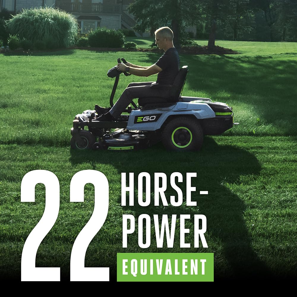 EGO Power+ ZT4205S 42-Inch 56-Volt Lithium-ion Cordless Zero Turn Radius Mower with e-Steer™ Technology with (4) 12.0Ah Batteries and Charger Included