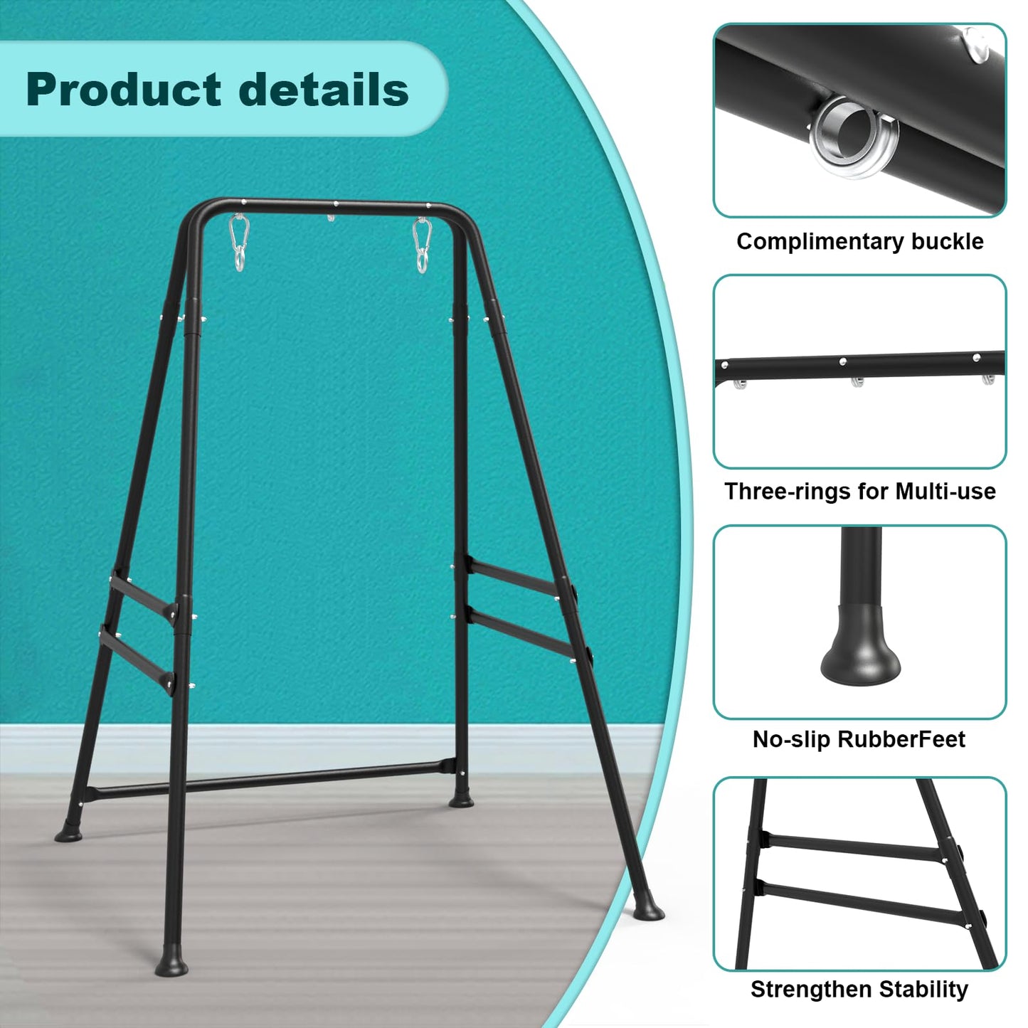 TOREVSIOR Hammock Chair Stand,Swing Stand,Heavy Duty Hammock Stand,Swing Frame,Portable Hammock Chair Stand for Indoor or Outdoor,(Hammock Chair not Included)