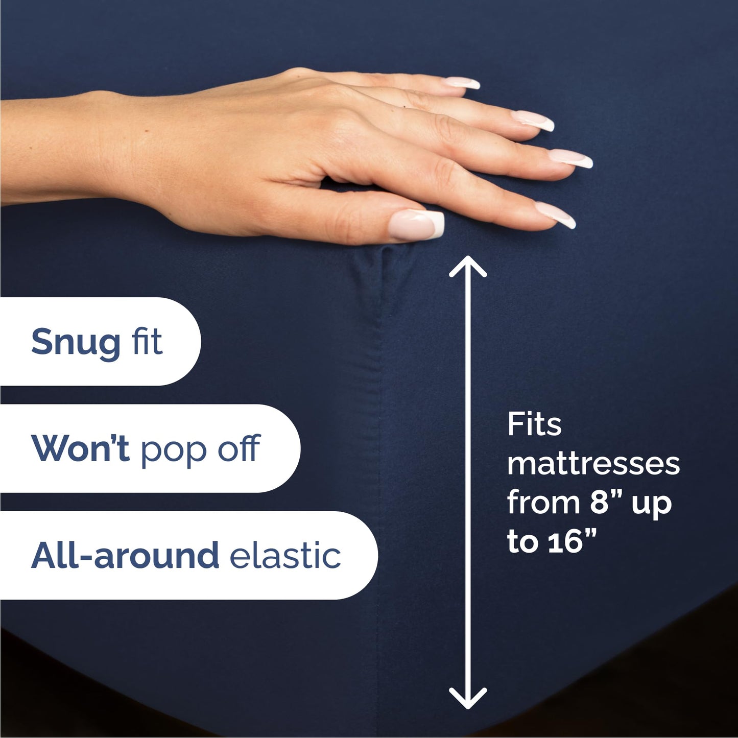 Cal King Size 4 Piece Sheet Set - Comfy Breathable & Cooling Sheets - Hotel Luxury Bed Sheets for Women & Men - Deep Pockets, Easy-Fit, Soft & Wrinkle Free Sheets - Navy Blue Oeko-Tex Bed Sheet Set