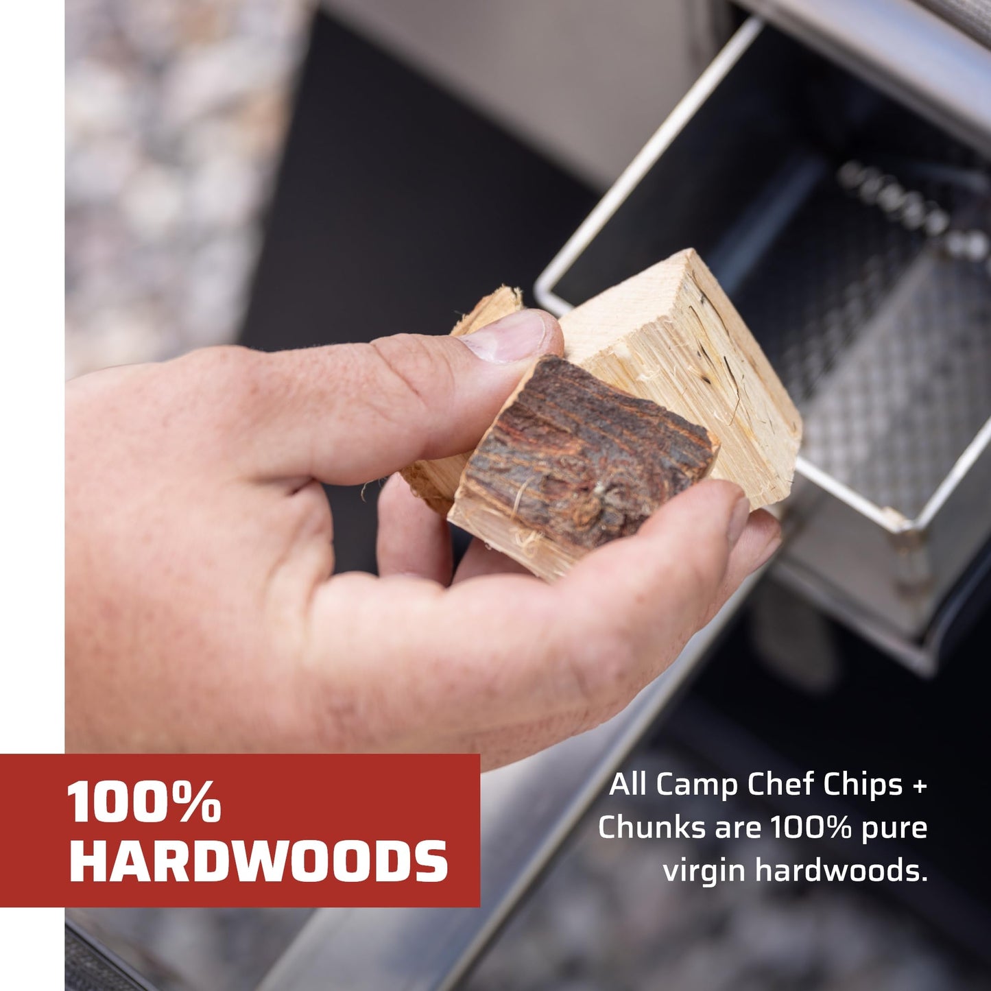 Camp Chef Premium Hardwood Chips - Wood Chips for Smoking & Outdoor Grilling - Compatible with Pellet Grills, Smokers & Barbecues - Made in The USA - Apple, 192 cu in