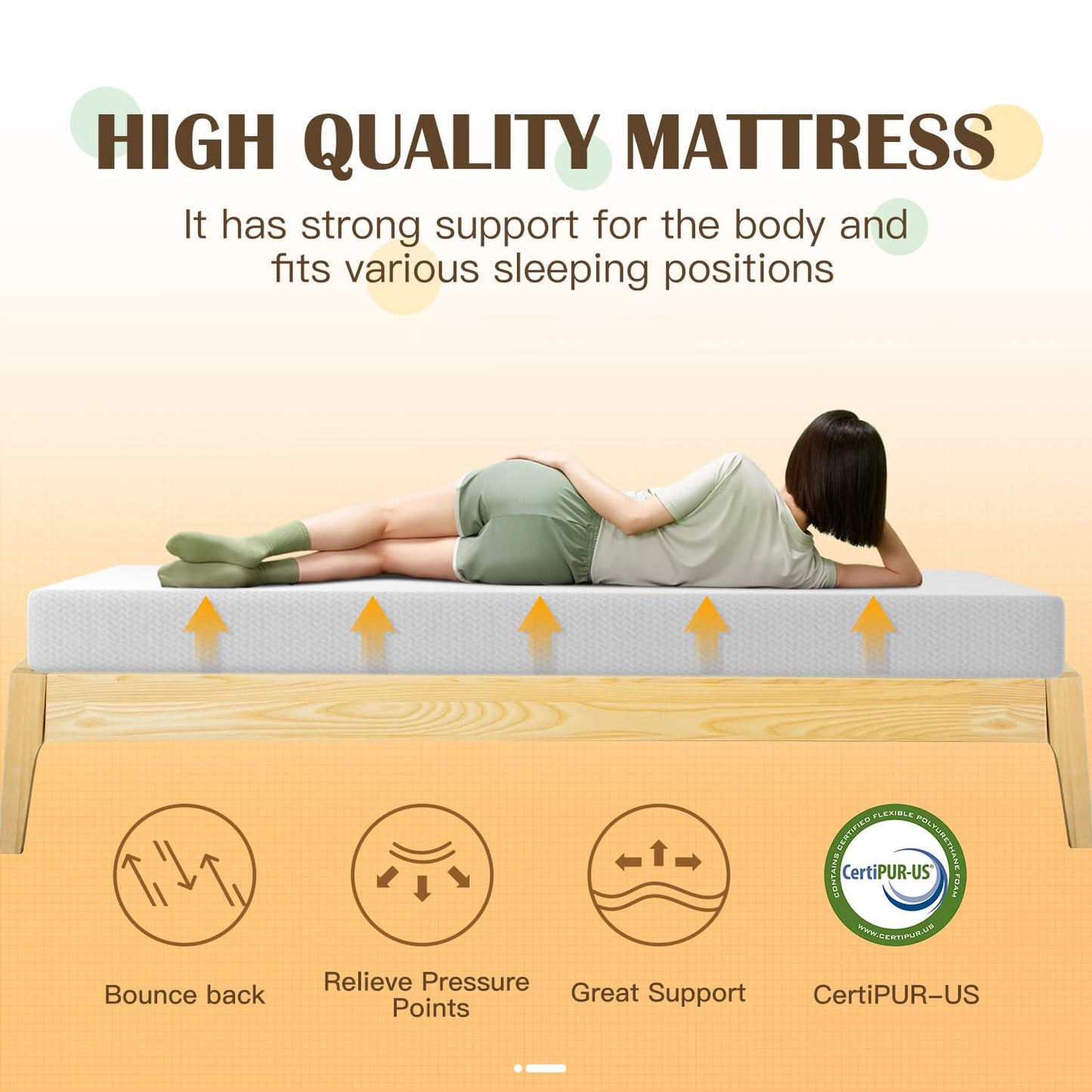 PayLessHere 8 inch Memory Foam Mattress Cooling Gel Green Tea Infused Mattress,Fiberglass Free,CertiPUR-US Certified,Breathable Bed Mattress for Cooler Sleep Supportive,White Twin