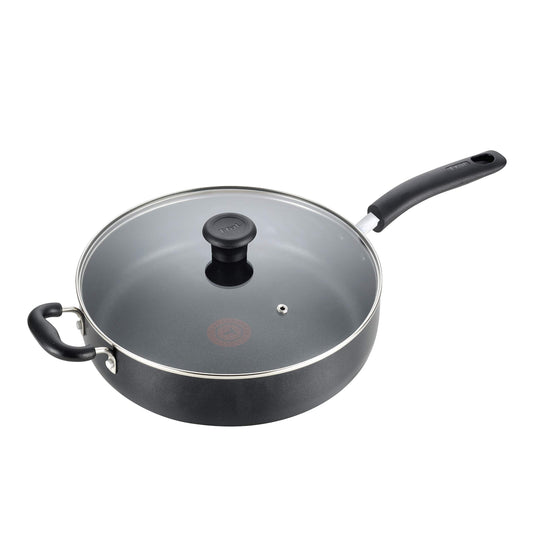 T-fal Specialty Nonstick Saute Pan with Glass Lid 5 Quart Oven Safe 350F Cookware, Pots and Pans, Dishwasher Safe Black
