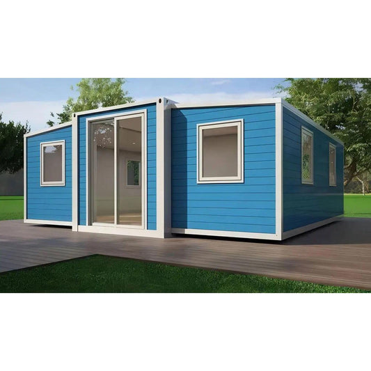 Portable Prefabricated House to Live in Tiny Home Mobile Expandable Prefab Foldable House for Hotel, Rent, S Guard, Hunting & Various Uses (10ft Mini) (Blue)