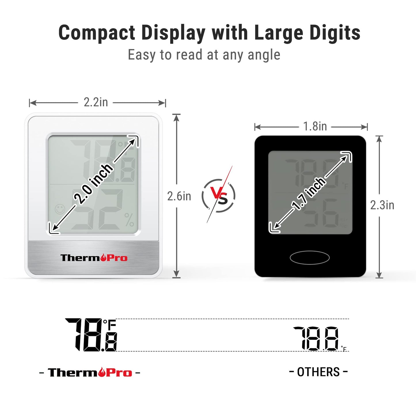 ThermoPro TP49 Digital Hygrometer Indoor Thermometer Humidity Meter Room Thermometer with Temperature and Humidity Monitor Mini Hygrometer Thermometer