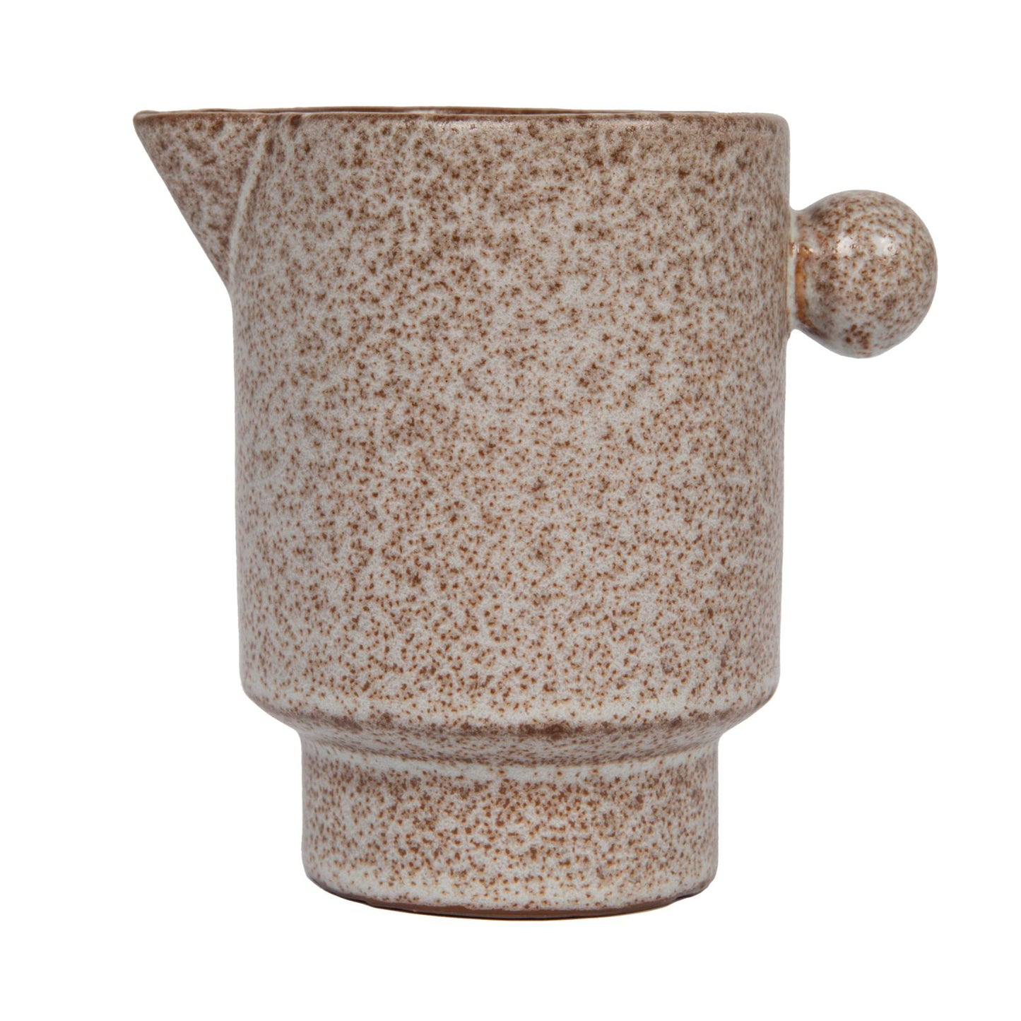 Creative Co-Op Modern Small Stoneware Pitcher or Vase, Putty Brown