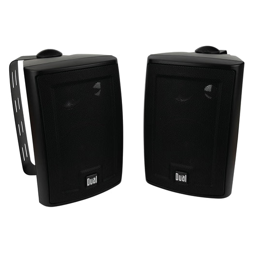 Dual Electronics 4" 3-Way High Performance Outdoor Indoor Speakers with Powerful Bass, Effortless Mounting Swivel Brackets, All Weather Resistance, Sold in Pair, LU43PP