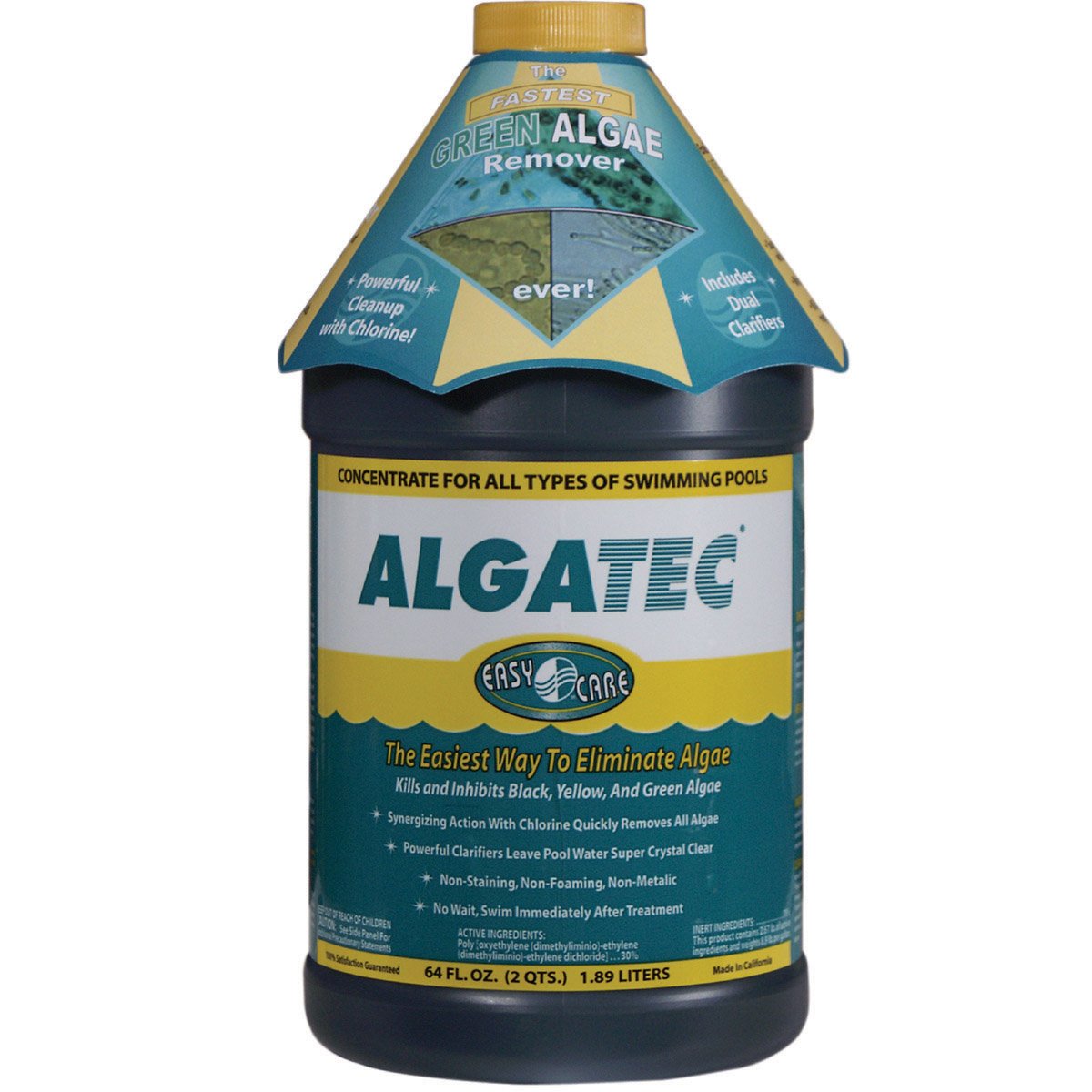 Algatec 10064 Super Algaecide for Green, Yellow and Black Algae, 64-Ounce