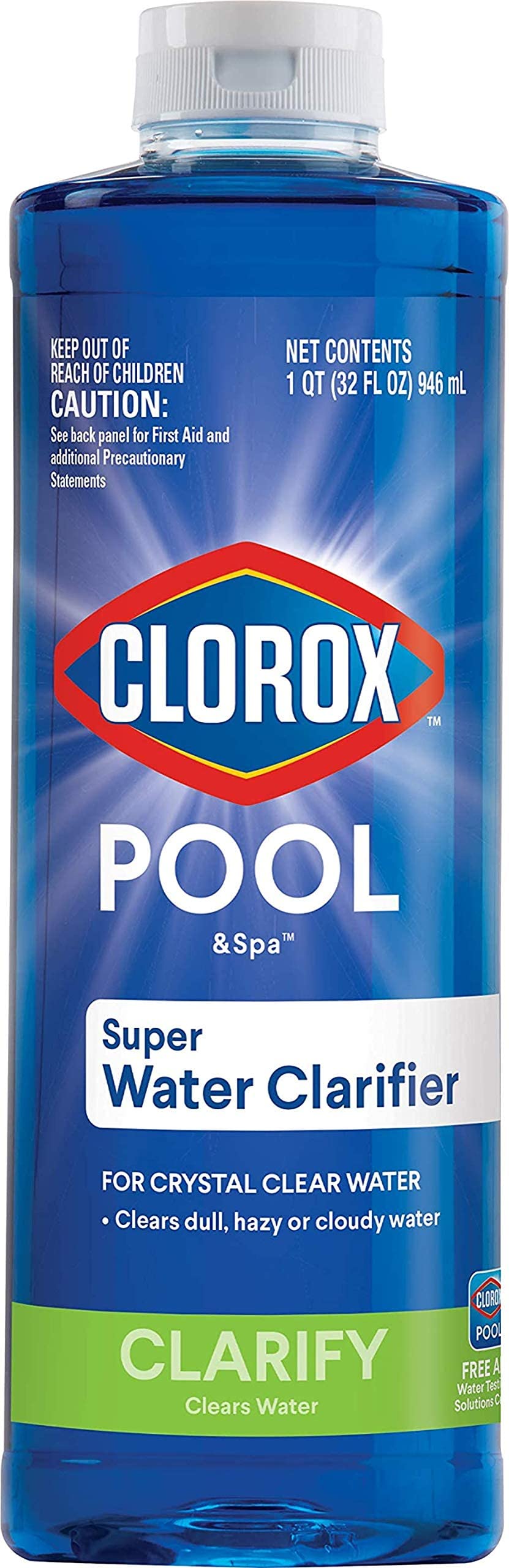 Clorox® Pool&Spa™ Swimming Pool Super Water Clarifier, Creates Crystal Clear Pool Water, 1 Quart (Pack of 1)